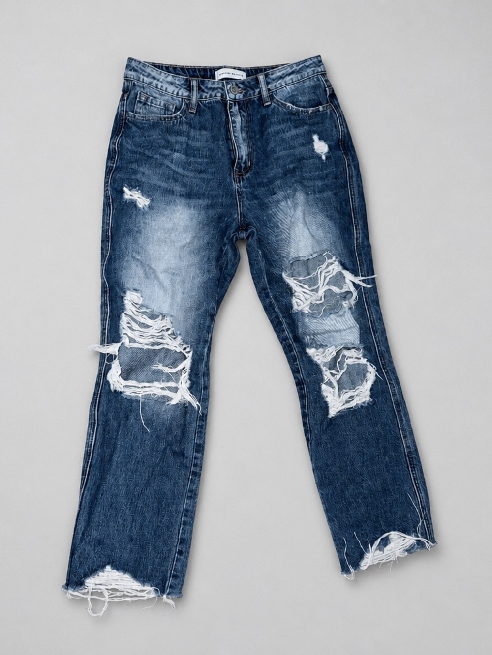 Flying Monkey Ripped Straight-Leg Jeans - Blue - Picture 2 of 5